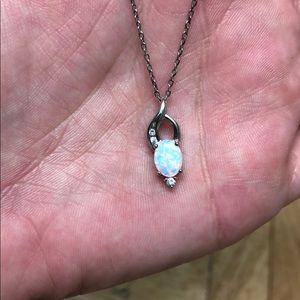 Sterling Silver Opal Necklace